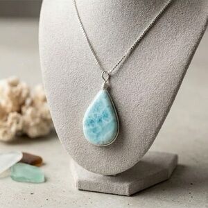 Larimar Stone Pendant Like New